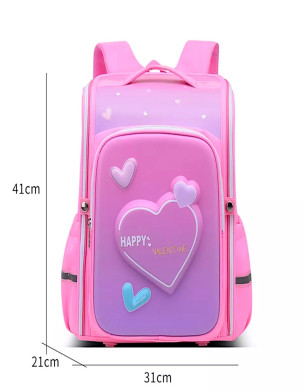 Girls School backpack Heart Shaped Fashion Model Student Backpack Pink